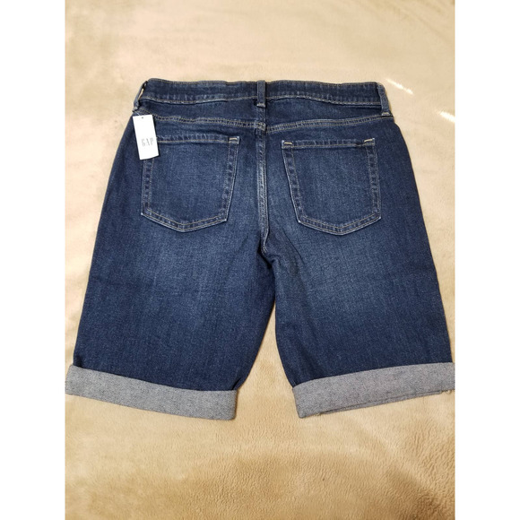 GAP NWT Woman's Bermuda Shorts Denim Jeans Mid Rise Stretch 9' Size 27 - Picture 8 of 11